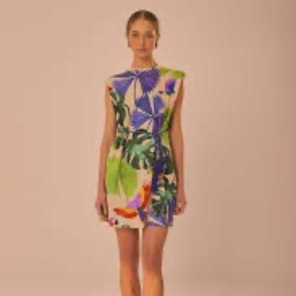 Farm Rio Sand Macaw Jungle Organic Cotton T-Shirt Dress